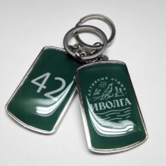 Брелоки для ключей гостиницы «Иволга», полноцветная печать, полимерная заливка