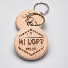 Круглый буковый брелок для ключей отеля Hi Loft